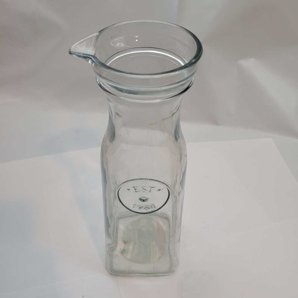 Newclassic Enterprise Glass Carafe 0290 EST 1984 Square 1L Clear Water Pitcher